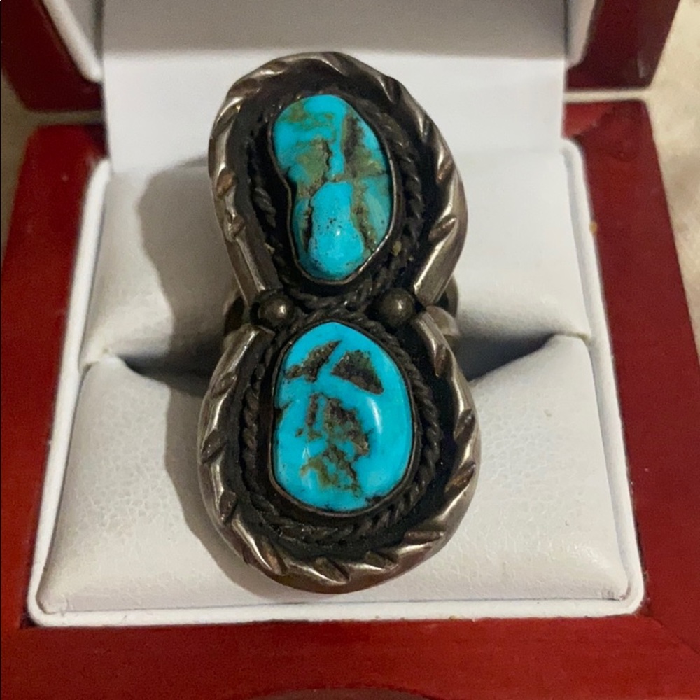 Sterling s Navajo turquoise stone vintage ring